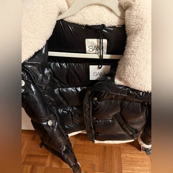 SAM. Gigi Shearling Trim down jacket size small new with tags - Picture 11 of 16